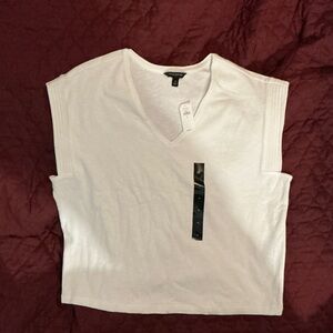 Banana Republic White V-Neck Muscle Tee